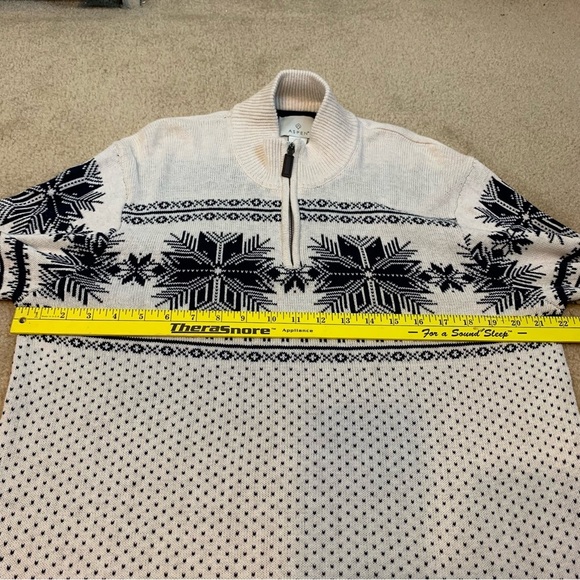 Men’s Fair Isle 1/4 Zip Aspen Sweater- Sz M - Picture 6 of 15